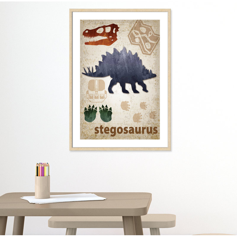 Décalcomanie murale Dinosaures-02 ', H 35,5 po x l 25,5 po x P 1,1875 po, Encadré de boîte beige