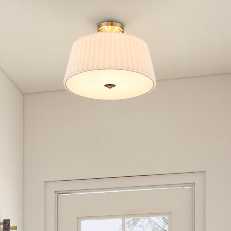 Semi Flush Mount Ceiling Light, Gold