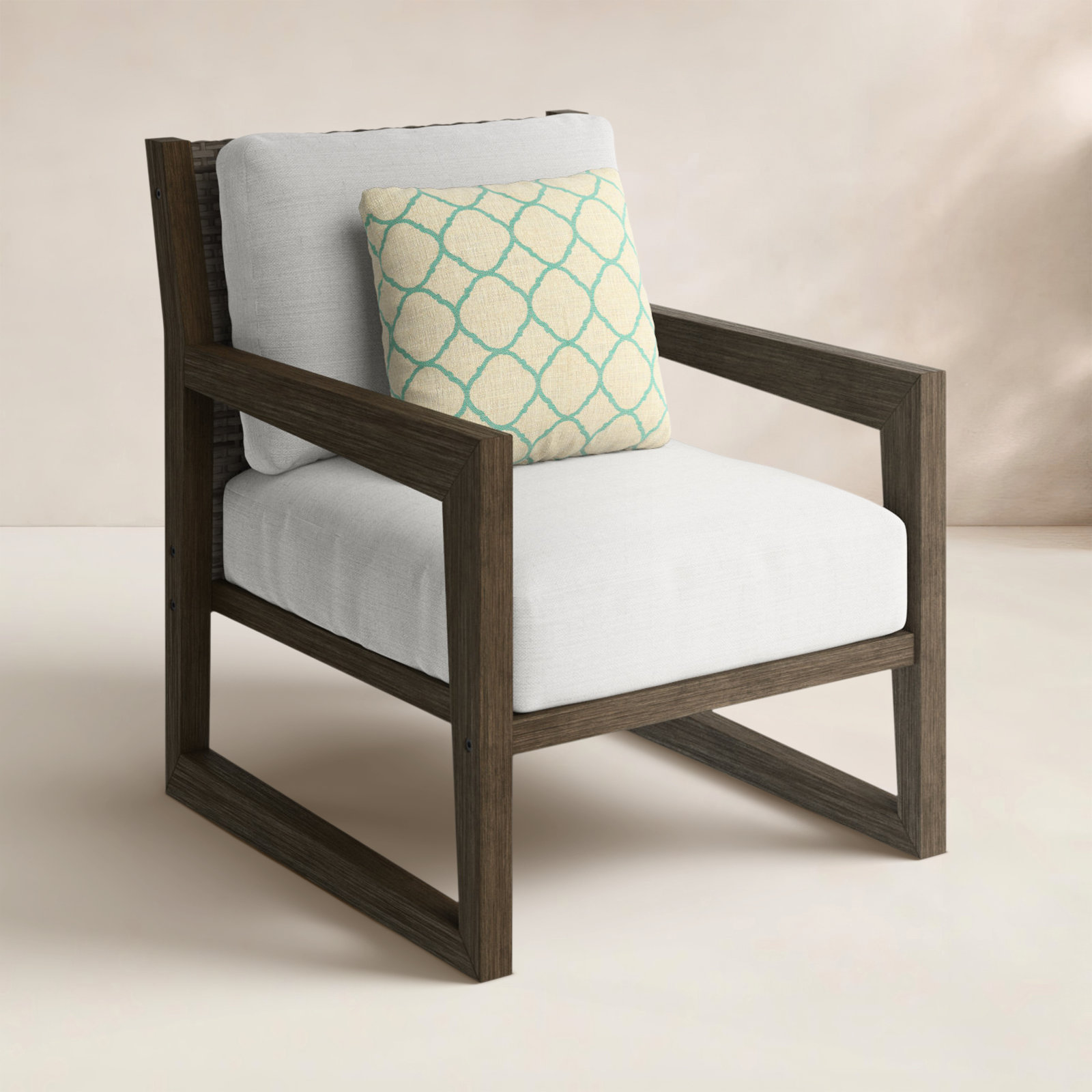 Acacia Patio Lounge Chair, 	Light Gray/Light Brown