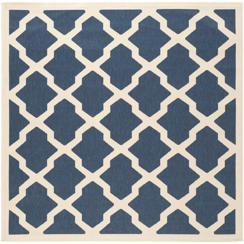 Herefordshire Performance Geometric Indoor/Outdoor Area Rug, Square 7'1"