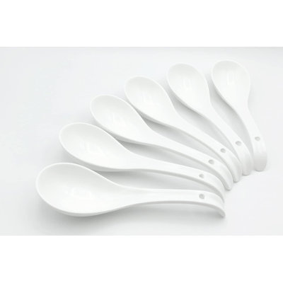 Furmaware White Porcelain Asian Soup Spoons