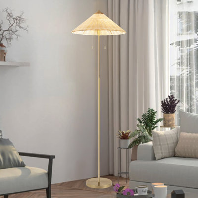 65.4" 2-Light Floor Lamp with Cone-Shaped Shade
