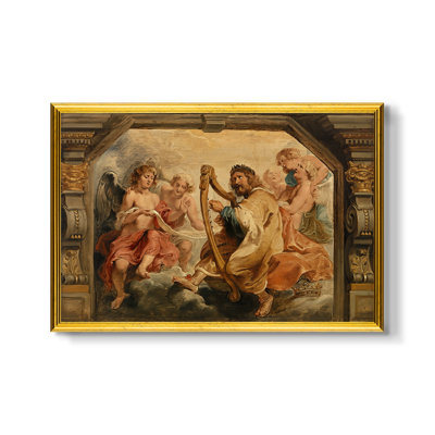 Le roi David jouant de la harpe, v. 1627-1628-Peter Paul Rubens-Toile encadrée sur mesure