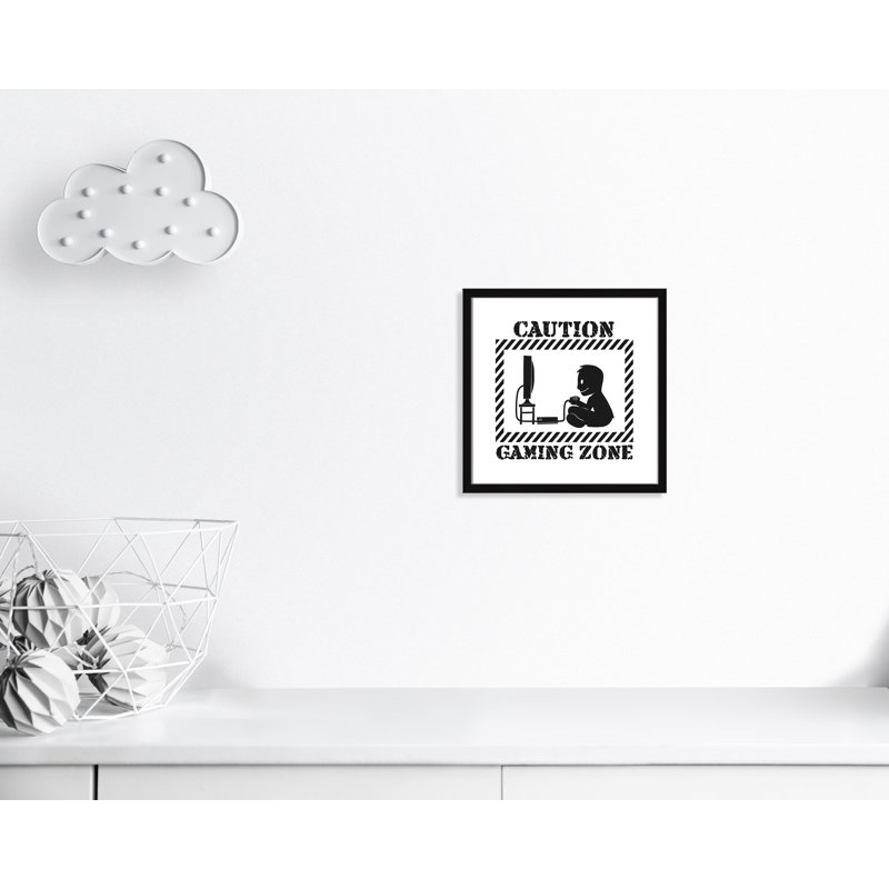 Impression sur papier Juvenile Gaming Gaming Zone Kids, H 17 po x l 17 po x P 1,19 po, Encadré de boîte noir