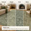 Tapis floral antidérapant doux et lavable vert sauge -727892804-727785146
