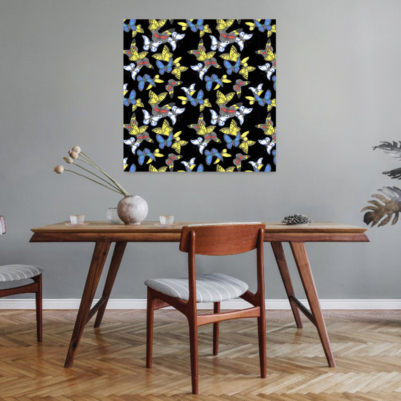 Art contemporain papillon contemporain, H 32 po x l 32 po