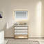 36" Freestanding Solid Oak LED Function Bathroom Vanity with Rectangular LED Lighted Bathroom Vanity Mirror