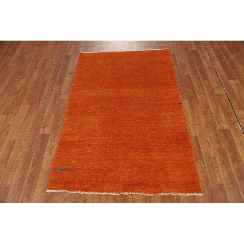 Modern Orange Gabbeh Oriental Rug 3x5