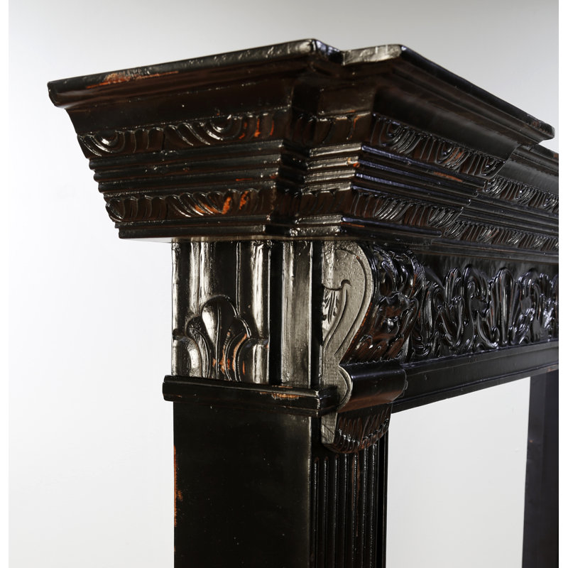 Troutman Fireplace Surround, Distressed Black