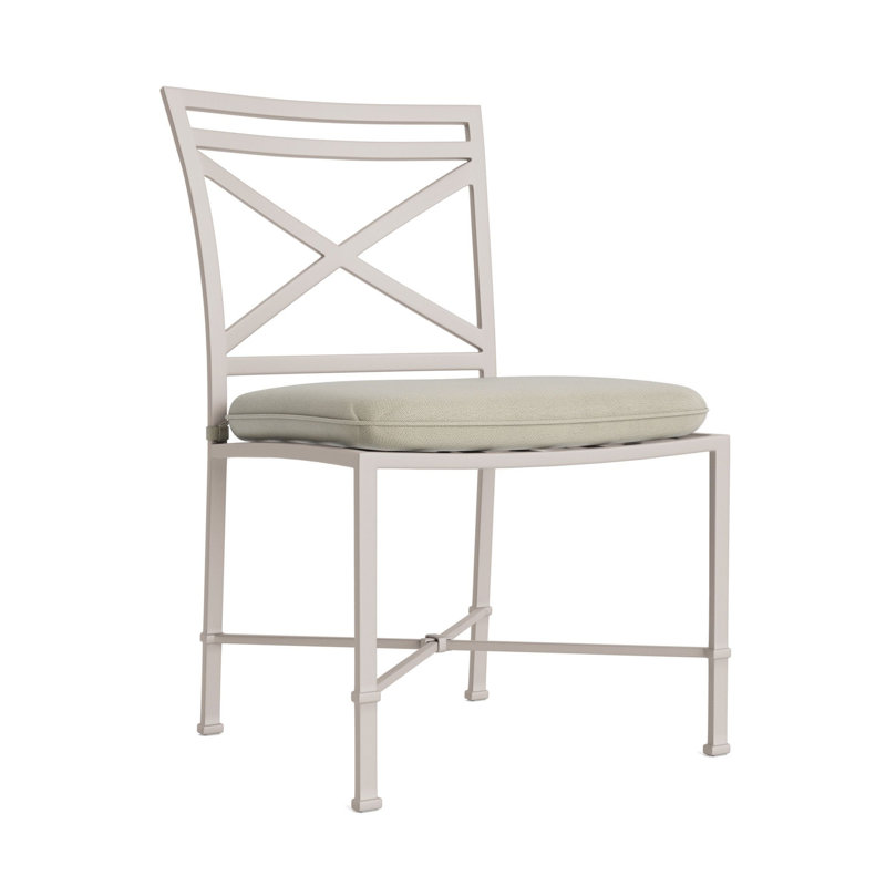 Venetian Outdoor Dining Side Chair, Dove Smooth, Fusion Charcoal, Brown