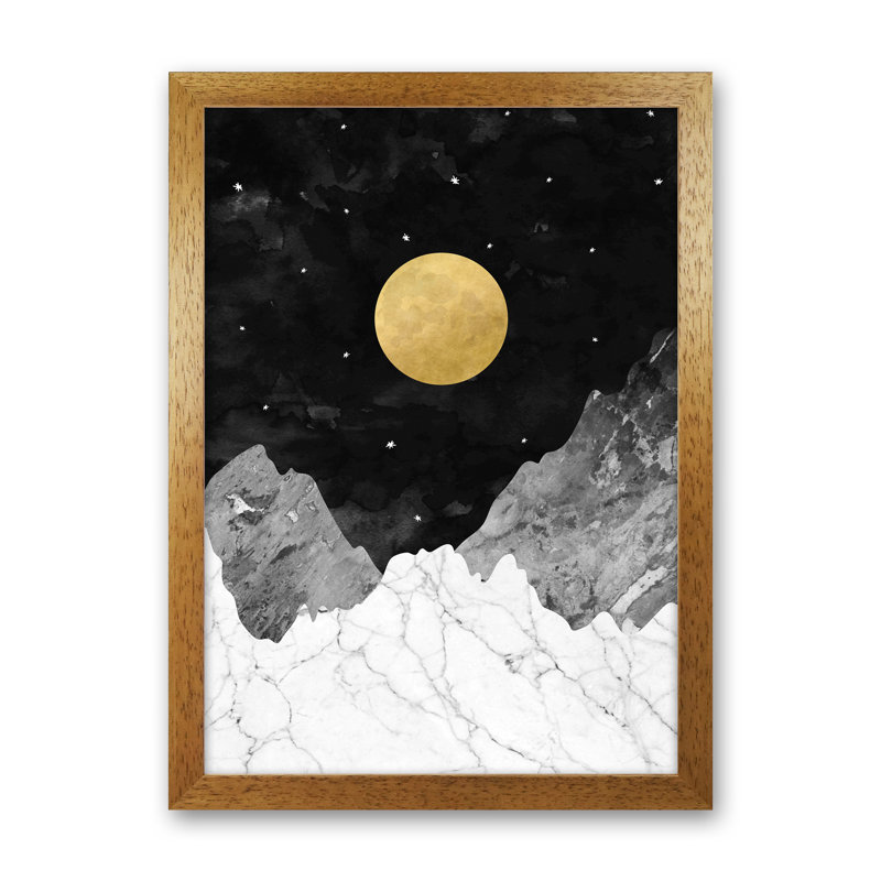 Moon And Stars - Print, Brown Framed, 88cm H x 64cm W x 3cm D