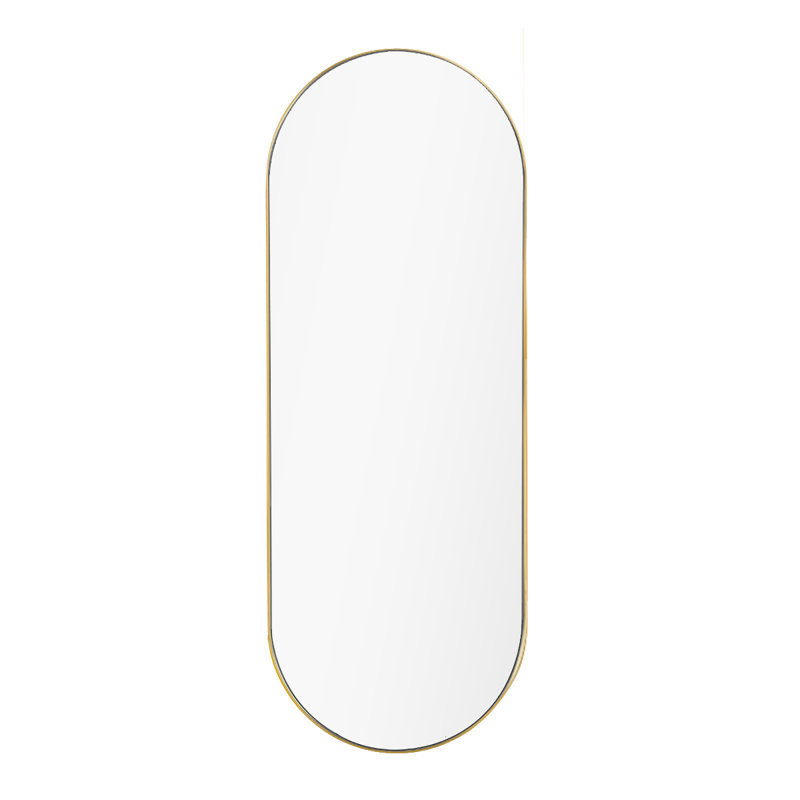 Chaya Metal Oval Wall Mirror, Satin Brass, 152cm H x 56cm W