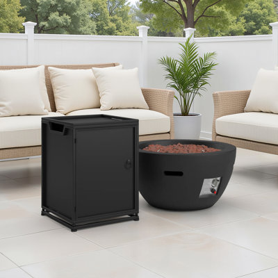 Hotwells 2 Piece Outdoor MGO Propane Fire Pit Set