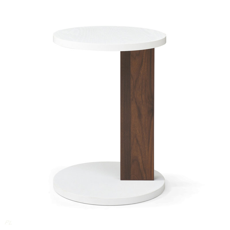 Table de bout en forme de C, petite table d'appoint pour canapé, table de canapé avec cadre en bois pour le salon, la chambre à coucher, le chevet