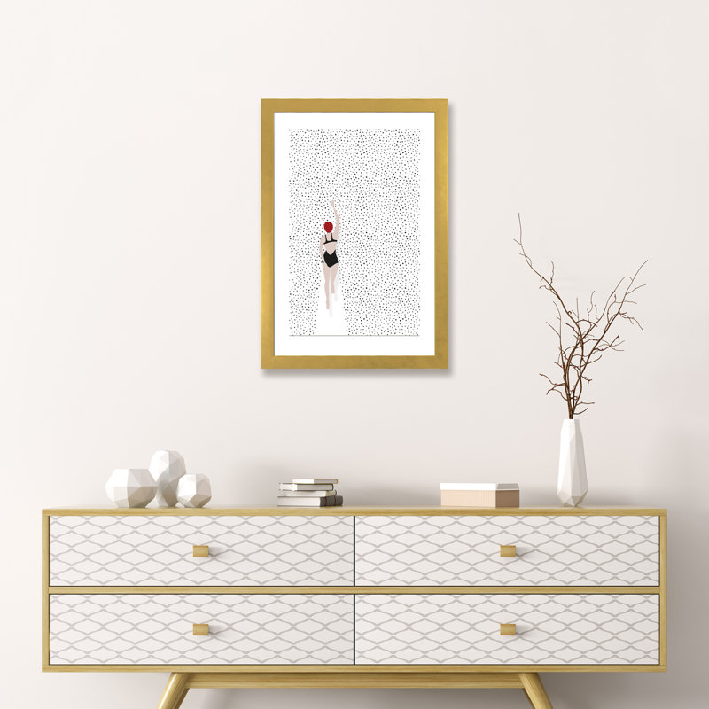 « nageing points » par amy & kurt berlin-print, H 24 po x l 16 po x P 1 po, Papier encadré doré