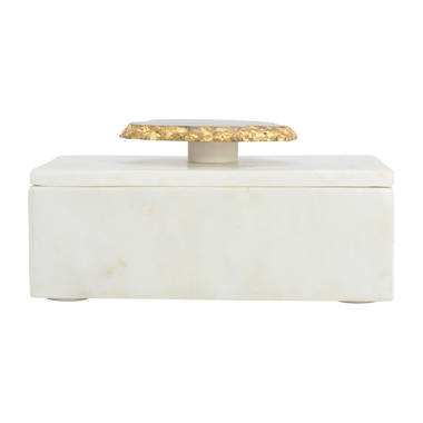 Marble Box With Lid & Gold Handle