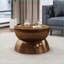 Table basse moderne en fer martelé, brun antique brossé - sans assemblage, centre de table de salon durable-981399975