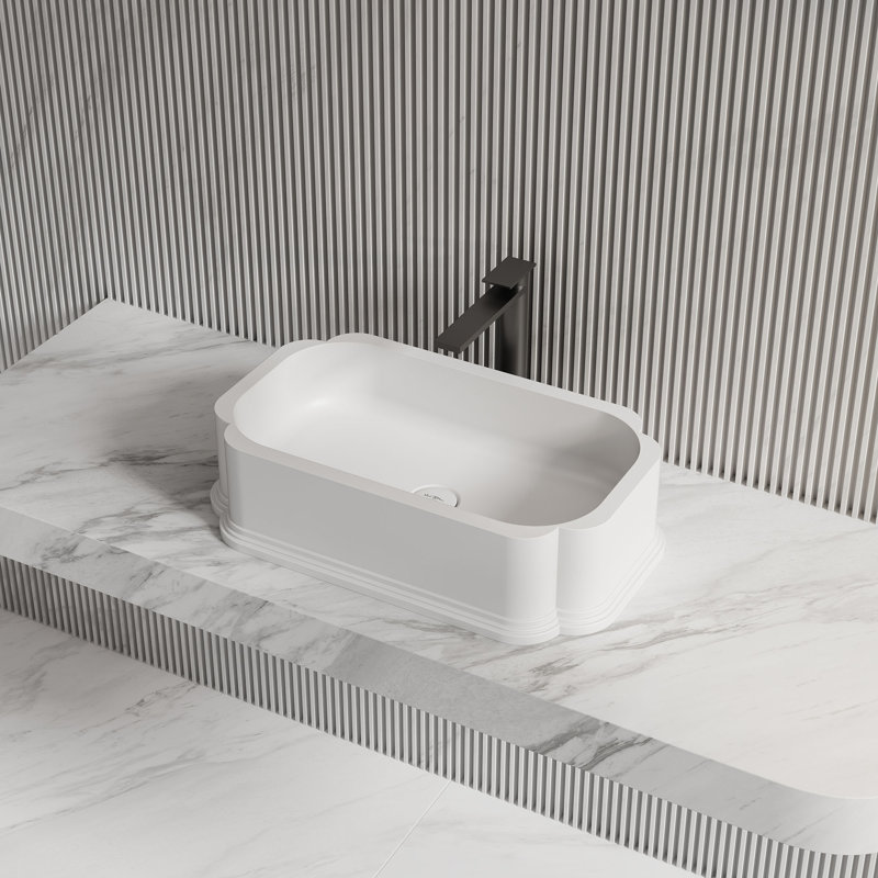 Lavabo vasque à surface solide Monblari Chloe Series blanc mat