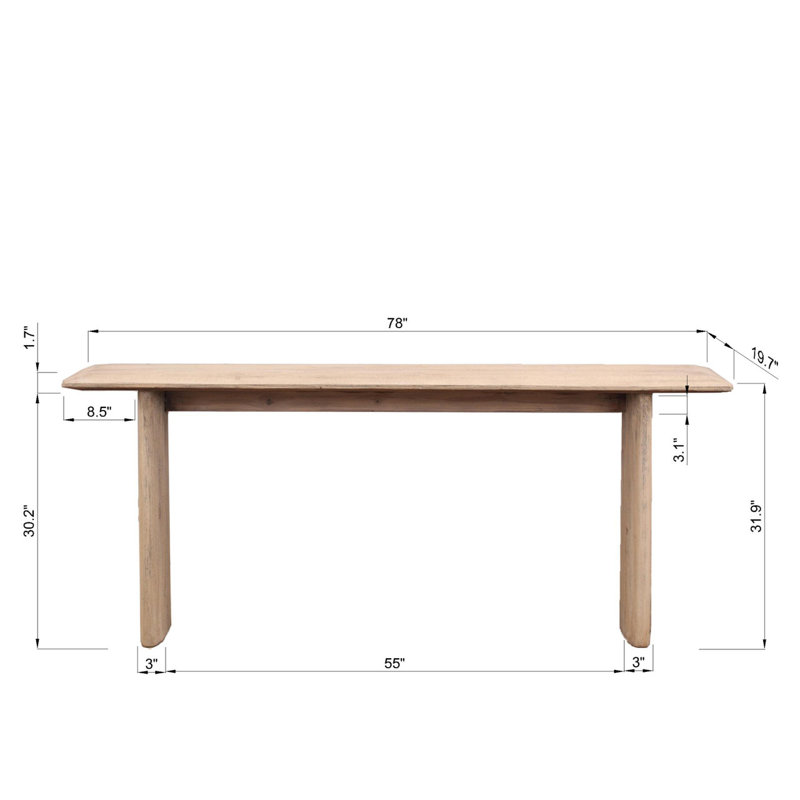 78'' W Solid Wood Console Table