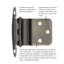Surmatelas à fixation en surface variable, cadre frontal encastré de 3/8 po - laiton antique - charnières de porte d'armoire (ensemble de 2)-9114239-124945305