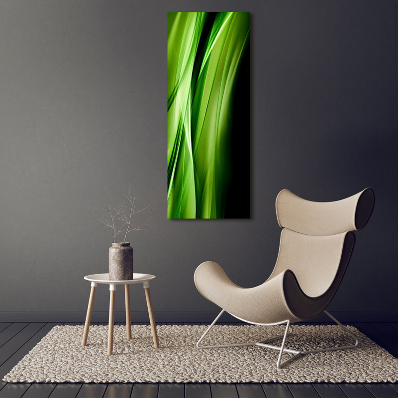 Green Waves Background - Wrapped Canvas Print