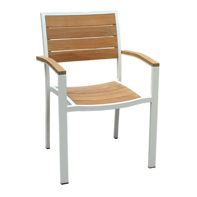 SoHo Teak Aluminum Outdoor Stacking Armchair