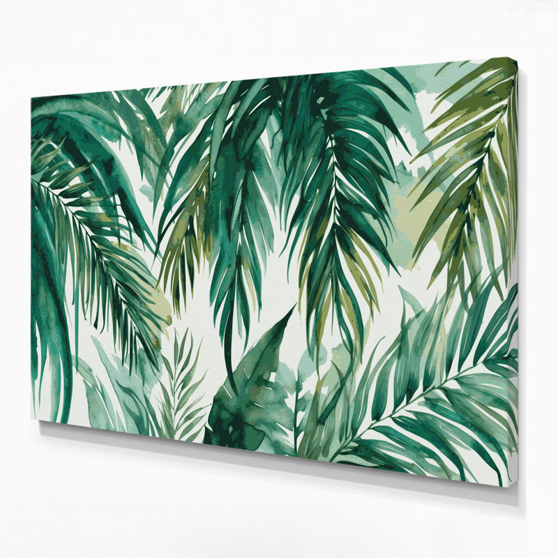 Art mural sur toile Botanical Palm Fronds, H 12 po x l 18 po