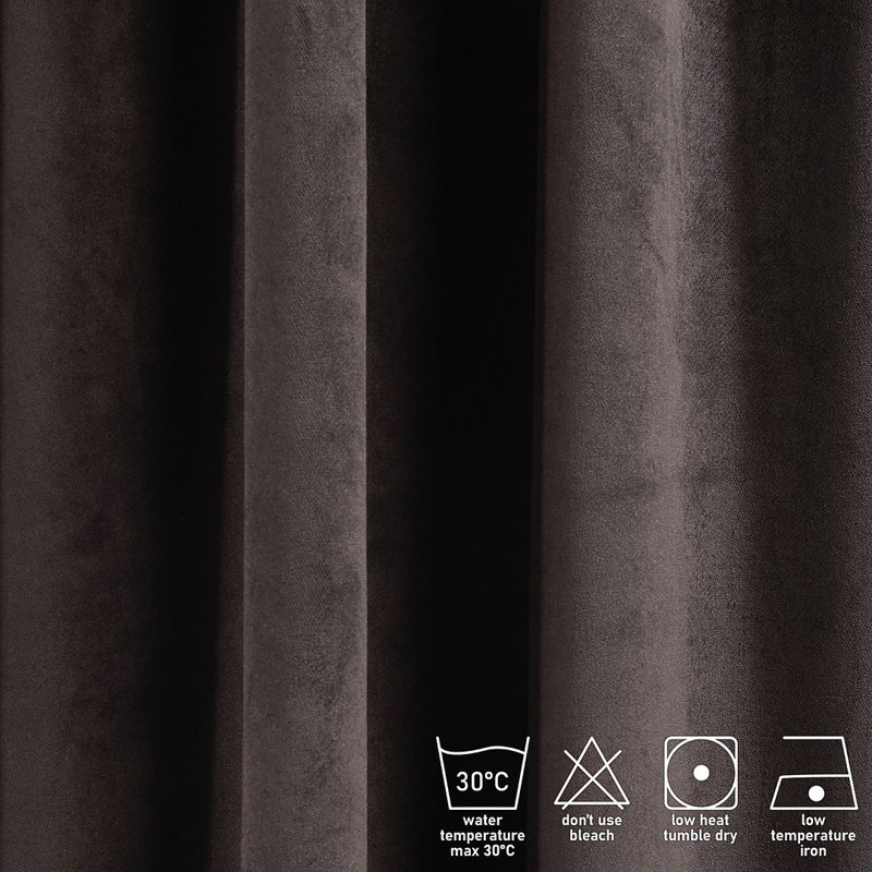 Soft Touch Velvet Kitchen Valance, 90 W x 60 D cm, 27 Dark Chocolate