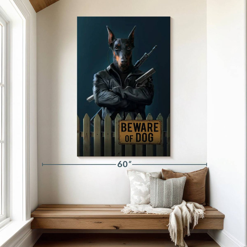 Ketti Beware Of Dog, H 51 po x l 34 po