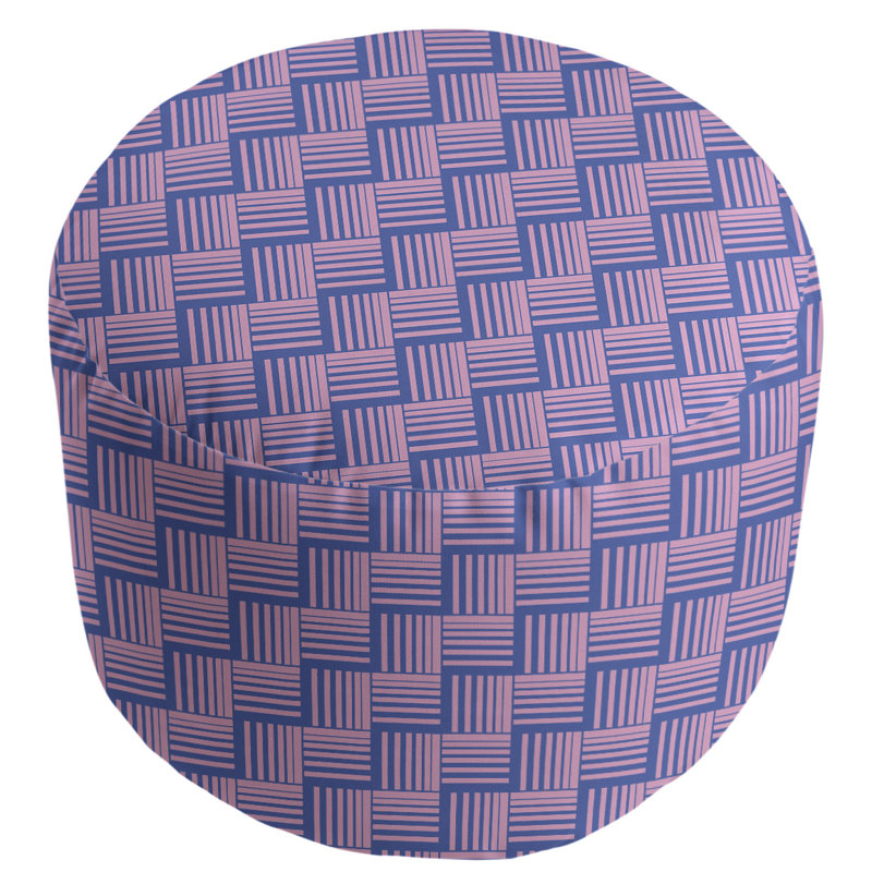 repose-pieds à rayures classic basketweave, Bleu / rose