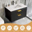 Meuble-lavabo mural avec lavabo en céramique 30 po et 2 tiroirs cannelés