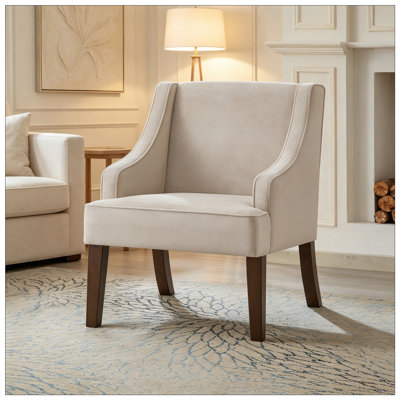 Fauteuil d'appoint moderne rembourré avec pieds en bois