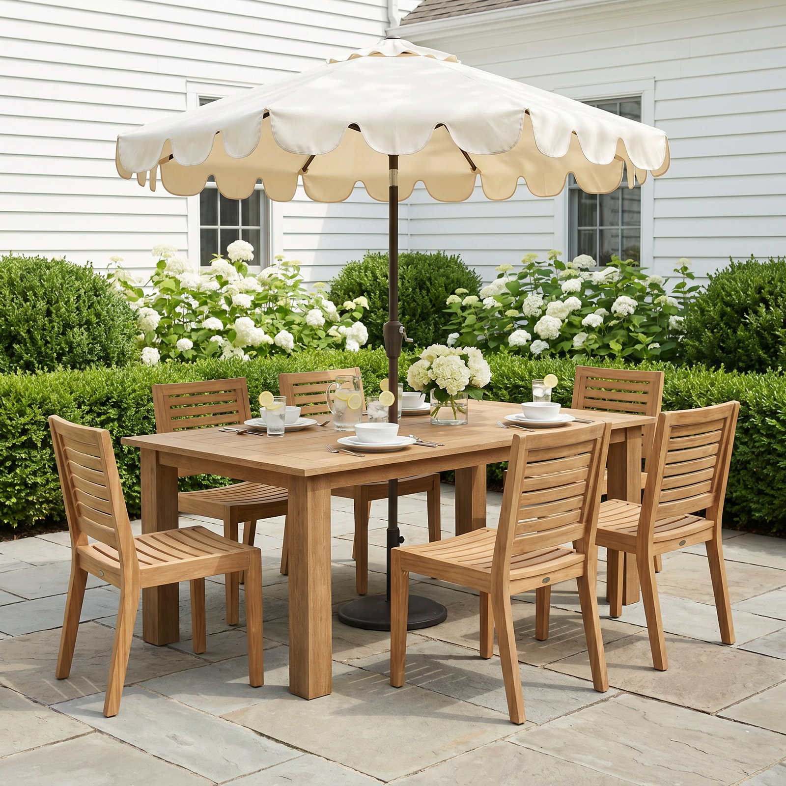 Vienna 91" Teak Patio Dining Table, 72" L x 39" W