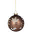 Ornements en forme de boule de Noël en verre 4 carats brun et doré à 4 finitions 3,25 po (80 mm)