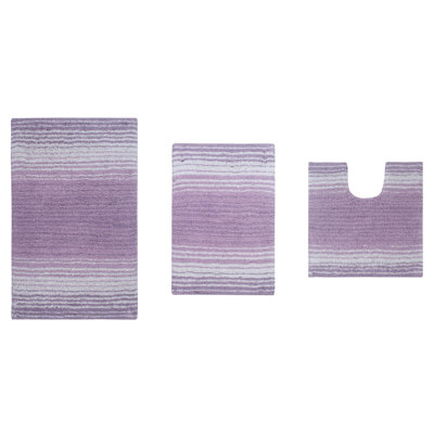 Sewell Striped Cotton Bath Rug Set (Set of 3)