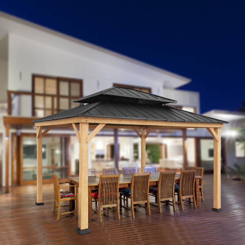 Abri de jardin permanent en bois 15 pi L 13 pi. D Pavillon de jardin