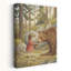 «Little Girl and Bear Peaceful Whimsical Abstract Bear Moss Forest Nature», art mural-129003171