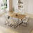 Modern Kitchen Dining Set, Extendable Dining Table with Upholstered Dining Chairs-119358125-119358124