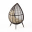 Chaise d'extérieur en forme de goutte d'eau avec coussins, résine métallique, l 38,51 po x P 32,43 po, couleur brune multi