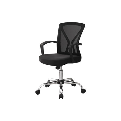 Office Chair, Adjustable Height, Swivel, Ergonomic, Armrests, Computer Desk, Work, Mesh, Chrome Metal, Contemporary, Modern