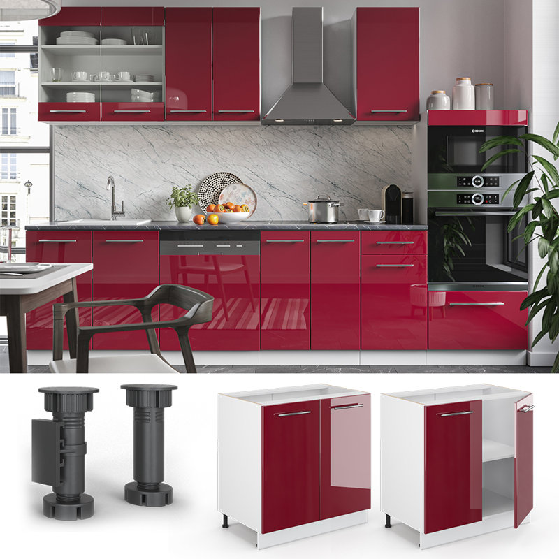 82Cm H x 80Cm W x 52Cm D Oak Base Unit Cabinet