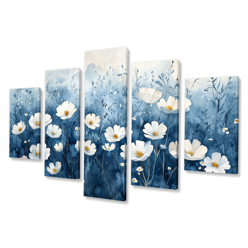 Beaston - Wildflowers Wall Art - ensemble d'art mural traditionnel 5 pièces