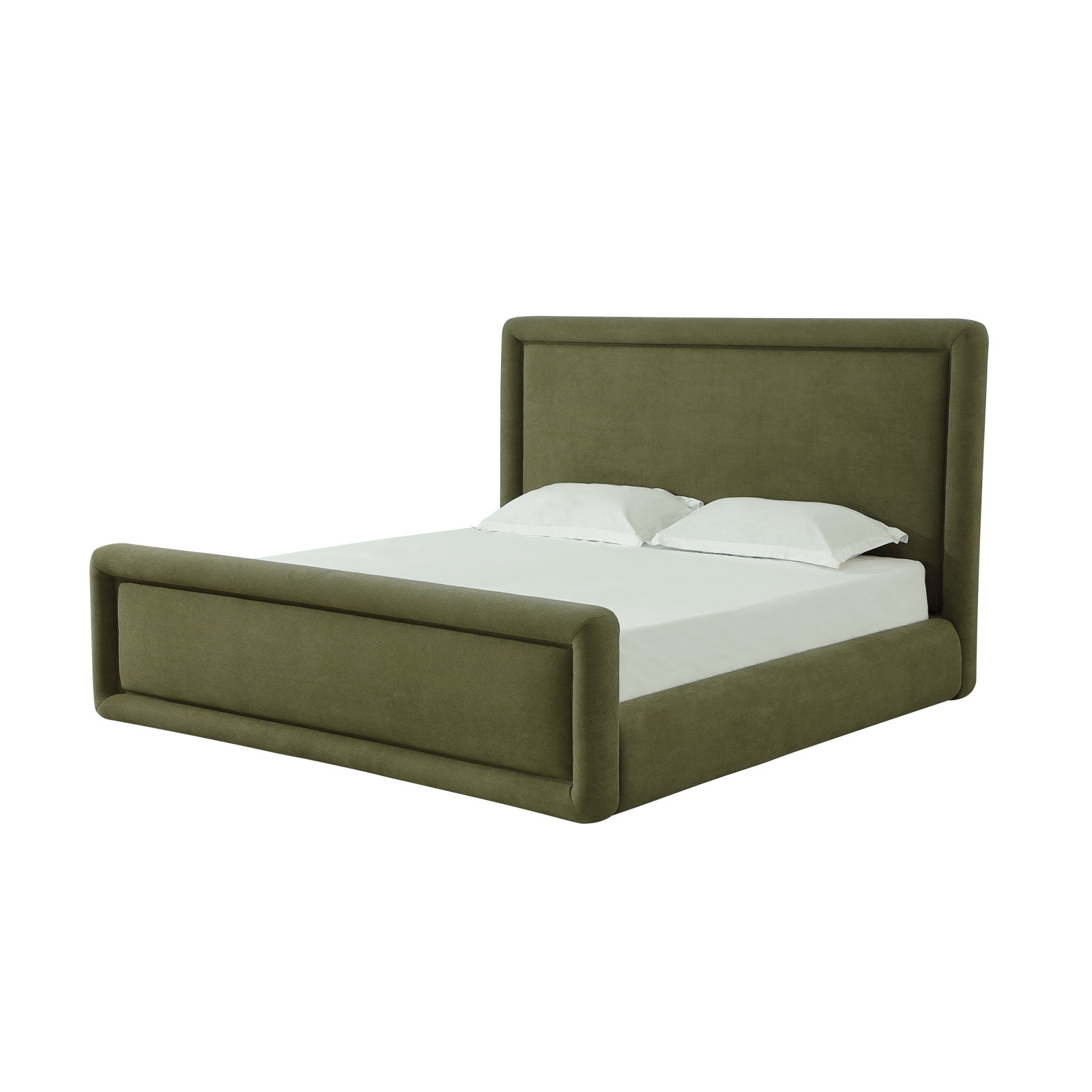 Summit Upholstered Platform Bed In Moss, California King