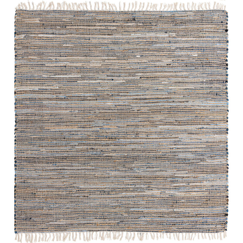 Holly-Rose Cotton Striped Indoor Rug, Square 10'