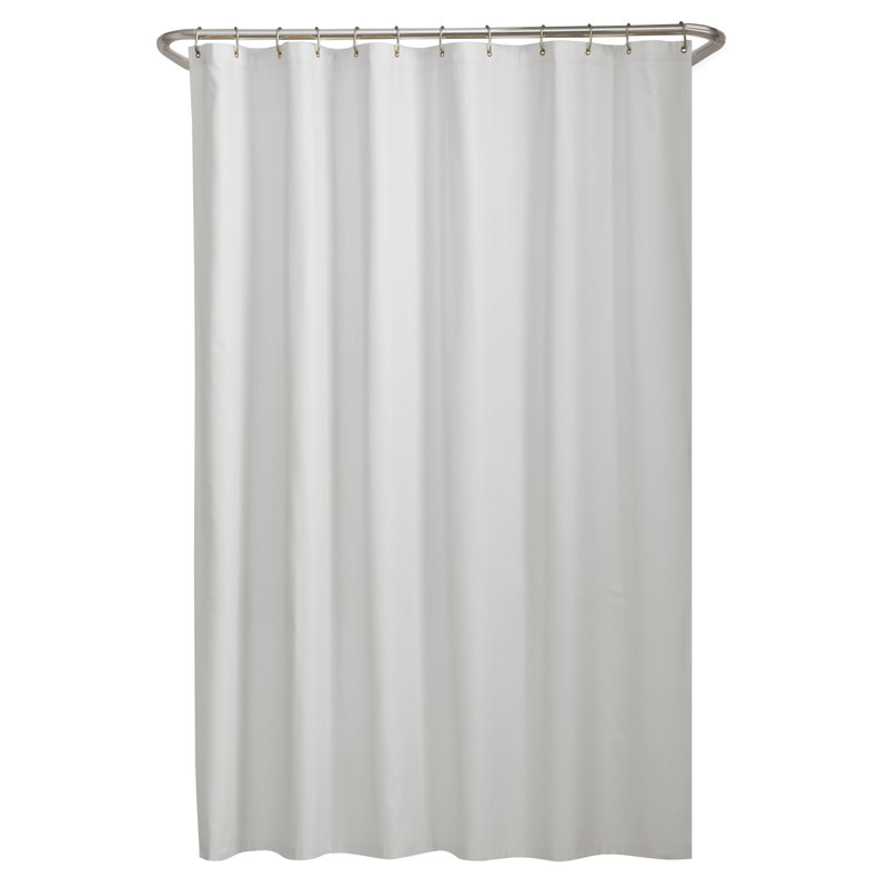 Rideau de douche simple en tissu hydrofuge, blanc