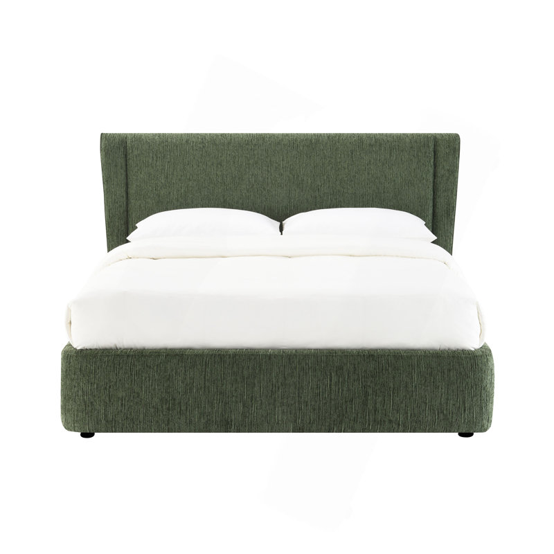 Lit en chenille vert foncé Cheryl (aucun outil requis pour l'assemblage), Double