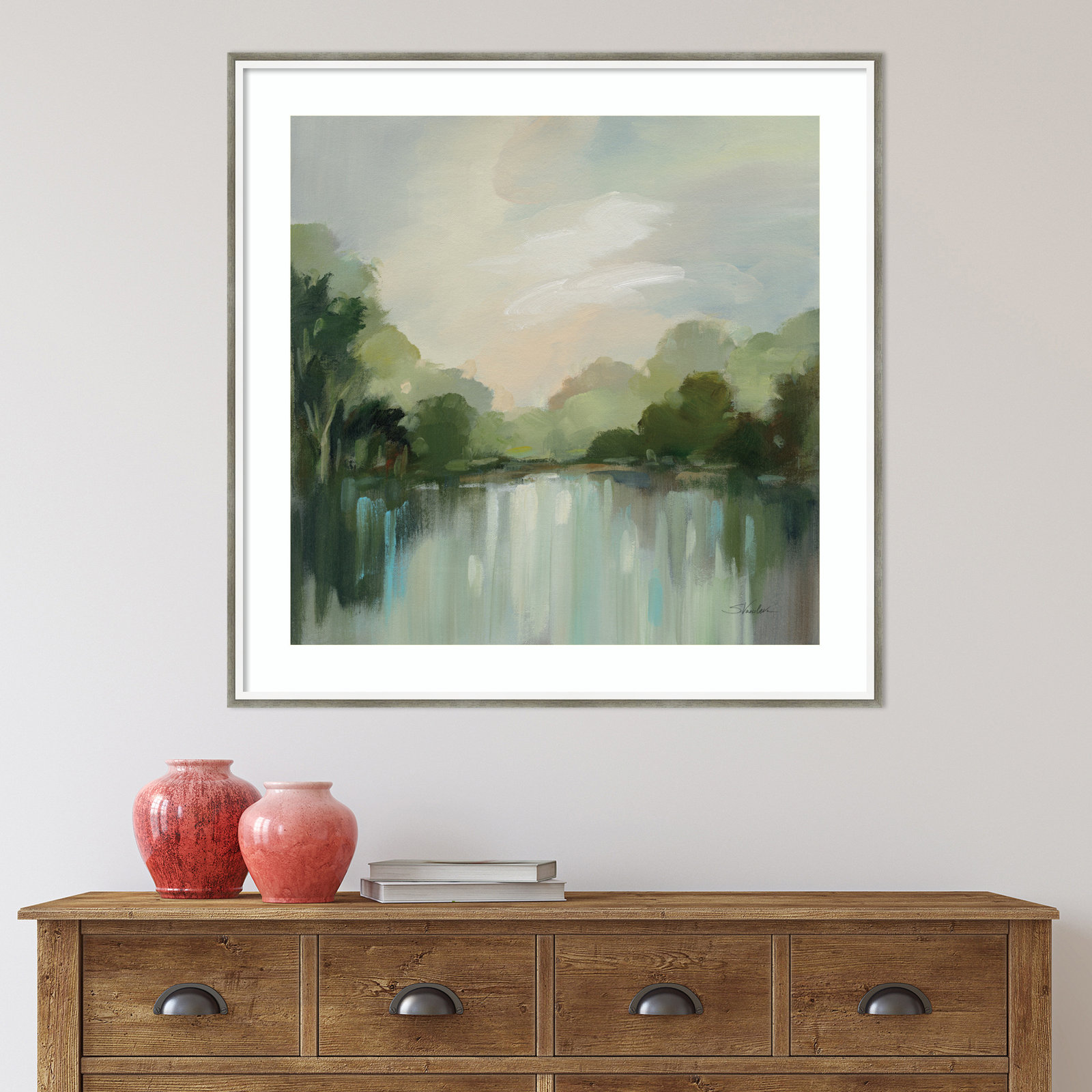 Cool Spring Day by Silvia Vassileva, 33" H x 33" W, Gray