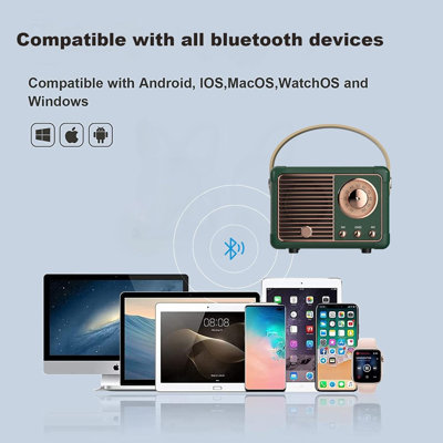 Mini haut-parleur Bluetooth sans fil rétro vert