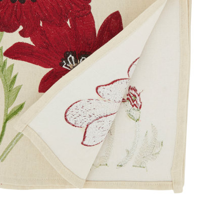 Floral Fantasy Embroidered Flowers Table Runner