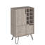 Armoire de bar en L Silhill, huit casiers à vin, deux armoires avec porte simple, finition gris clair